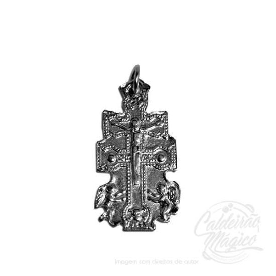 Cruz de Caravaca Prateada Fechada 2,5cm