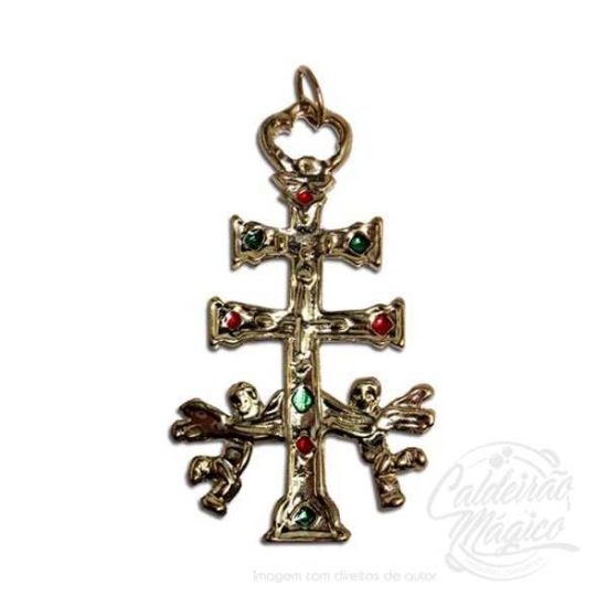 Cruz de Caravaca Dourada 8cm