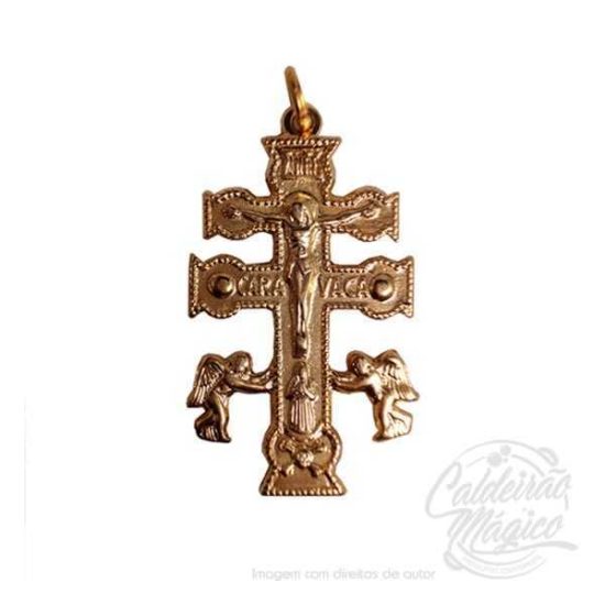 Cruz de Caravaca Dourada 4cm