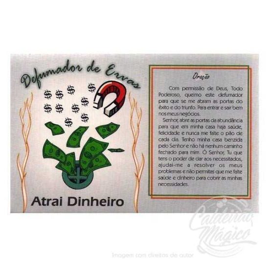 DEFUMADOR DE ERVAS ATRAI DINHEIRO