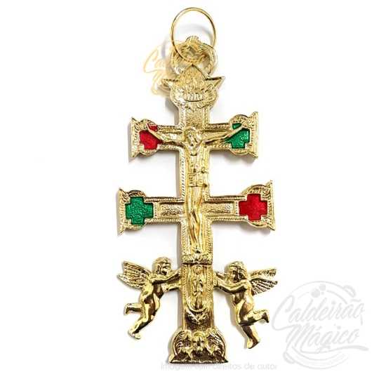Cruz de Caravaca Dourada 16cm
