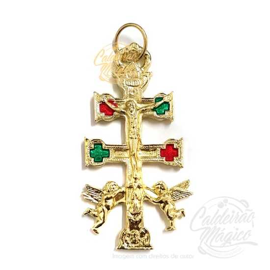 Cruz de Caravaca Dourada 11cm