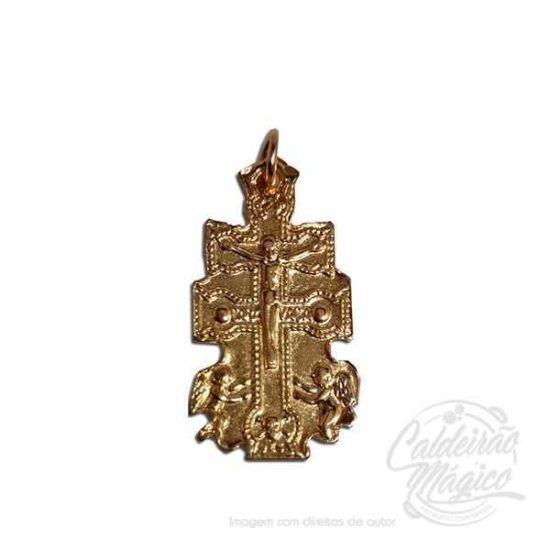 Cruz de Caravaca Dourada Fechada 2,5cm