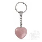 Porta-chaves Coração Quartzo Rosa