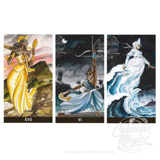 Baralho Tarot dos Orixás Colorido Oráculo Deck 22 Cartas 