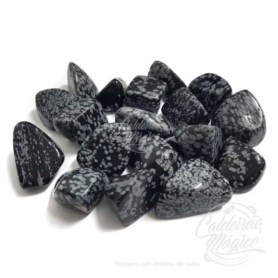 Obsidiana Floco de Neve Rolada