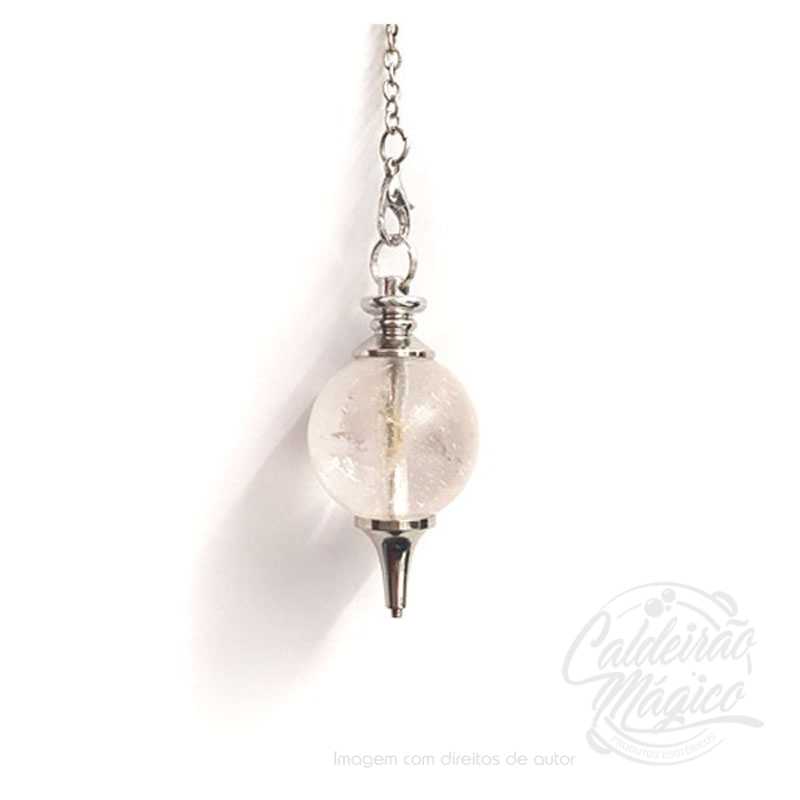 Pêndulo Cristal Quartzo Esfera Pêndulo Cristal Quartzo