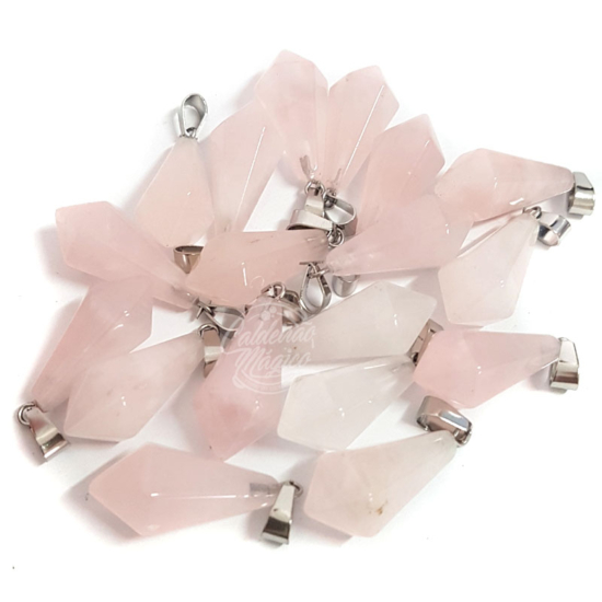Pendente Pedra Quartzo Rosa