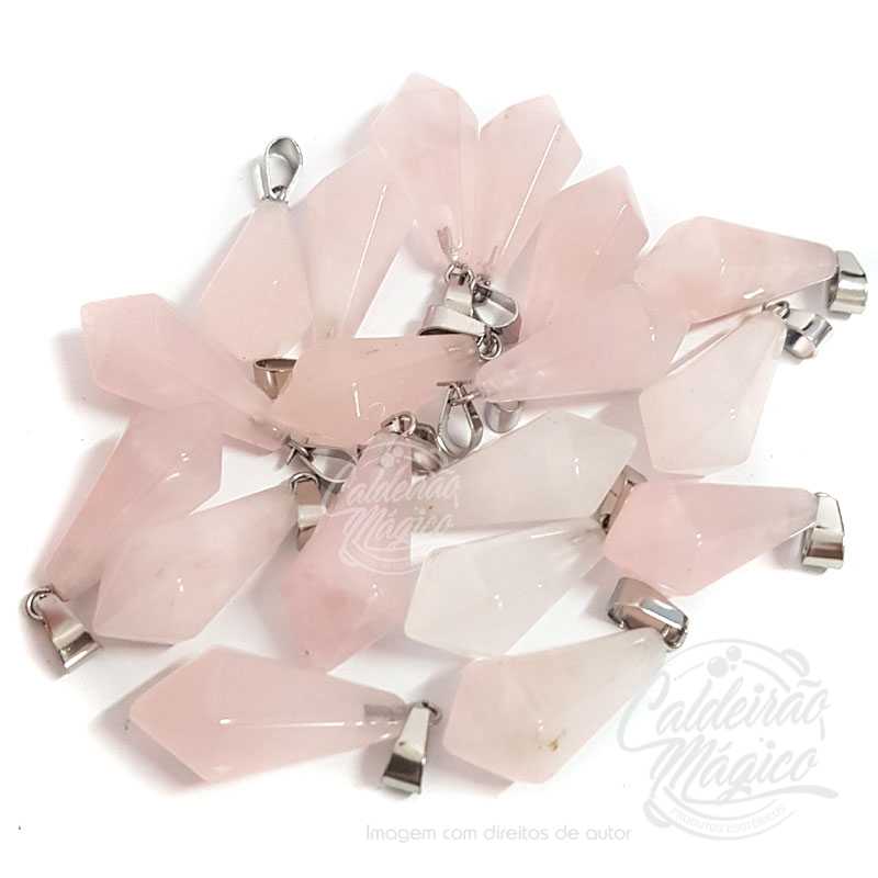 Pendente Quartzo Rosa Pendente Pedra Quartzo Rosa