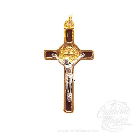 Cruz de São Bento Dourada e Castanha