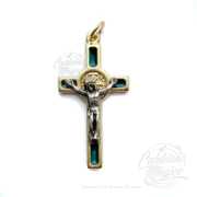 Cruz de São Bento Dourada e Verde