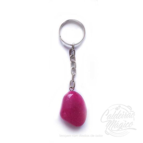 Porta-Chaves Pedra Ágata Rosa