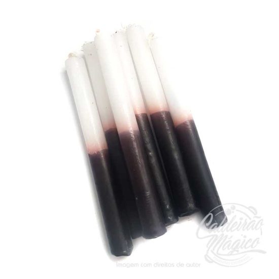 Vela Branca e Preta 15cm - Unidade