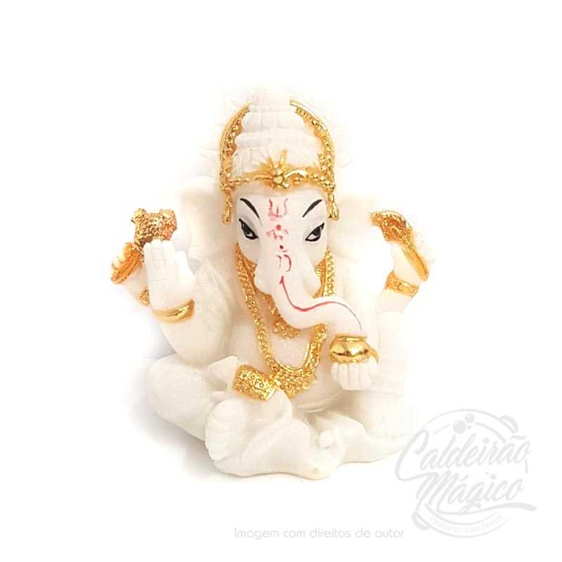 Ganesha 8cm resina branca