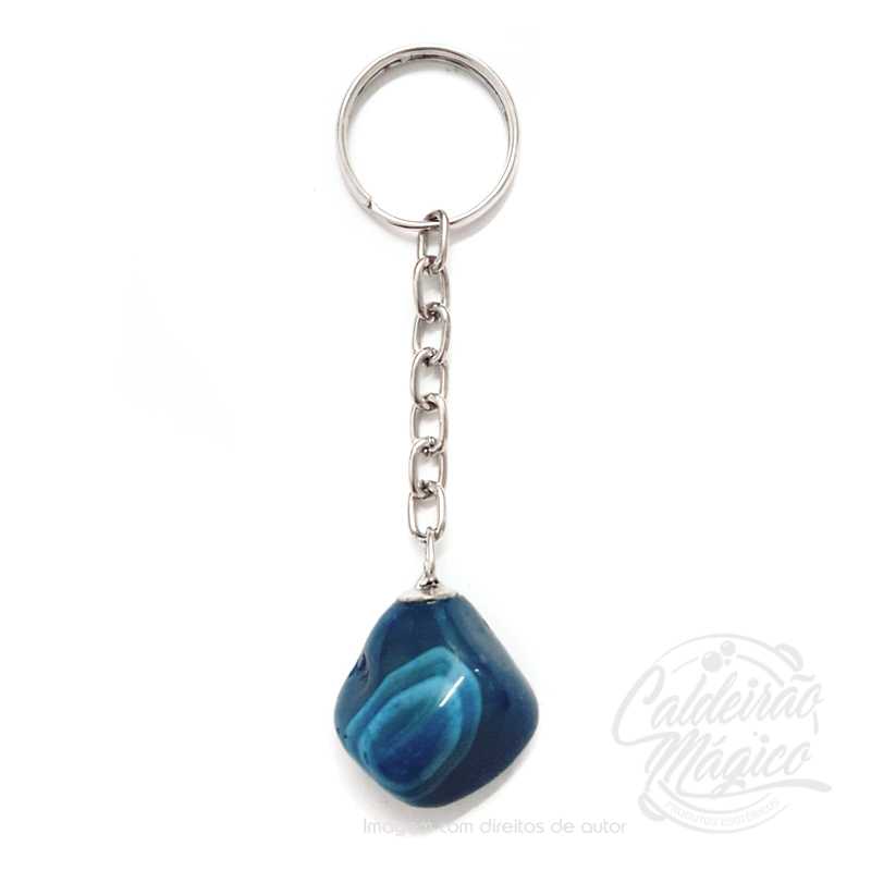 porta-chaves agata azul