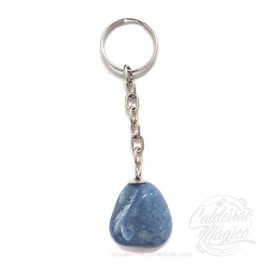 Porta-chaves Pedra Quartzo Azul
