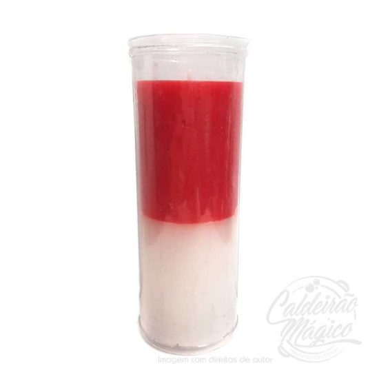 Vela de Copo Vermelha e Branca
