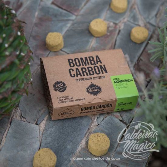 BOMBA DE CARVÃO AROMÁTICO CITRONELA E LARANJA SAGRADA MADRE