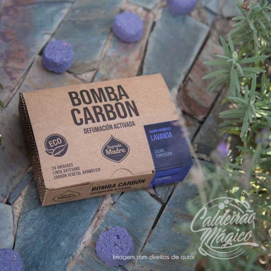BOMBA DE CARVÃO AROMÁTICO LAVANDA SAGRADA MADRE