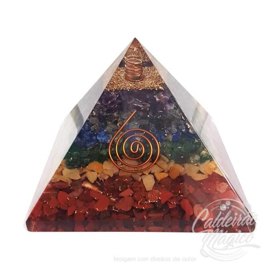 Pirâmide Orgonite Chakras