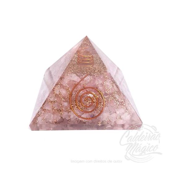 Pirâmide Orgonite Quartzo Rosa