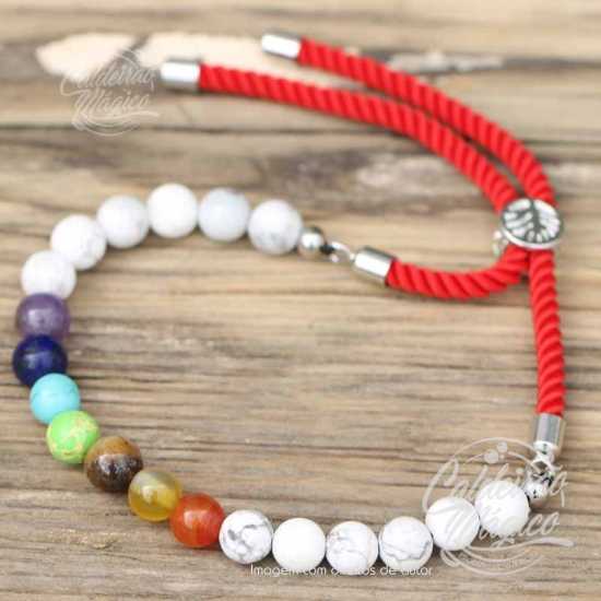 Pulseira Chakras Pedra Howlita