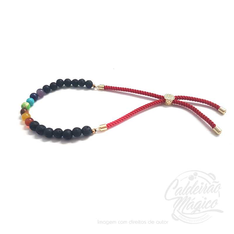 Pulseira_Fio_Vermelho_Vulcânica(1) Pulseira Chakras e pedra Vulcânica