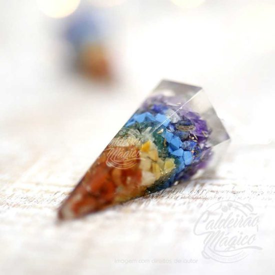 Pêndulo orgonite 7 chakras
