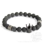 Pulseira Pedra Ágata Negra Coroa