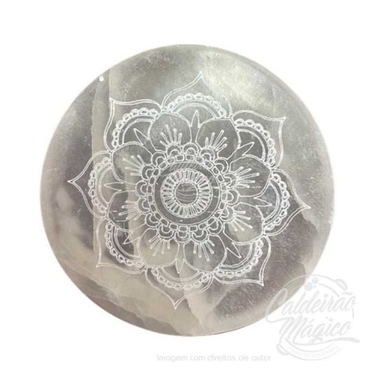 Placa-Energética-Selenite-Mandala-Lótus