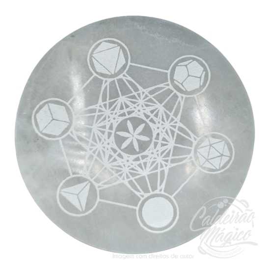 Placa Energética Selenite Geometria Sagrada