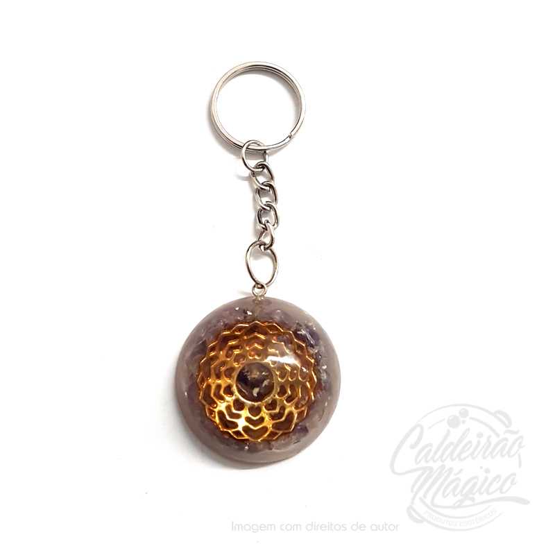 Chaveiro orgonite ametista