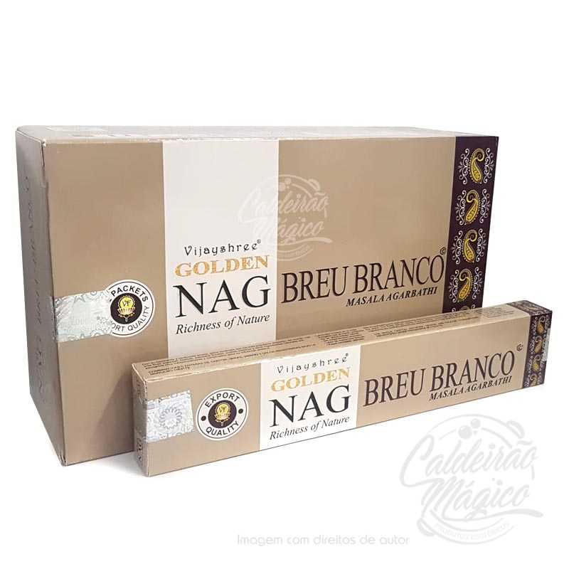 Incenso Vijayshree Golden Nag Breu Branco