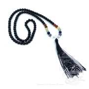 Japamala de Pedra Obsidiana Chakras