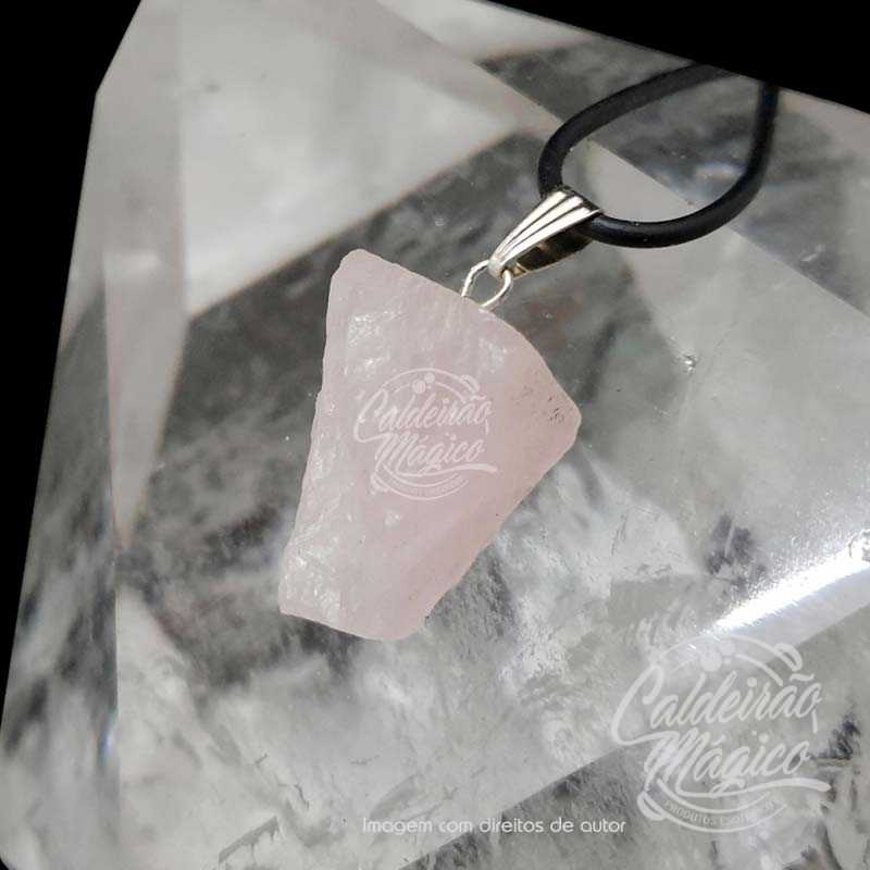 Pendente Quartzo Rosa Bruto Pendente Quartzo Rosa Bruto