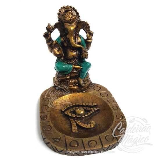 Incensário Ganesha Azul Turquesa