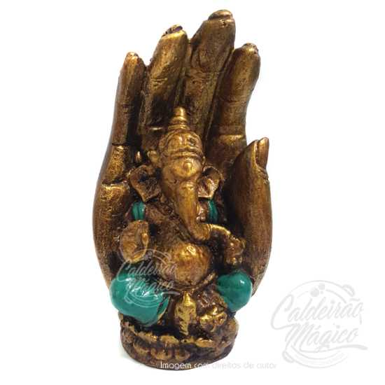 Mão Ganesha em Azul Turquesa