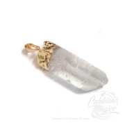 Pendente Ponta de Quartzo Bruto Dourado