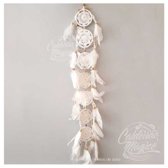 Caça Sonhos Macramé Branco 6cm