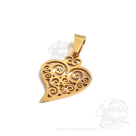 Pendente Coração Português Dourado