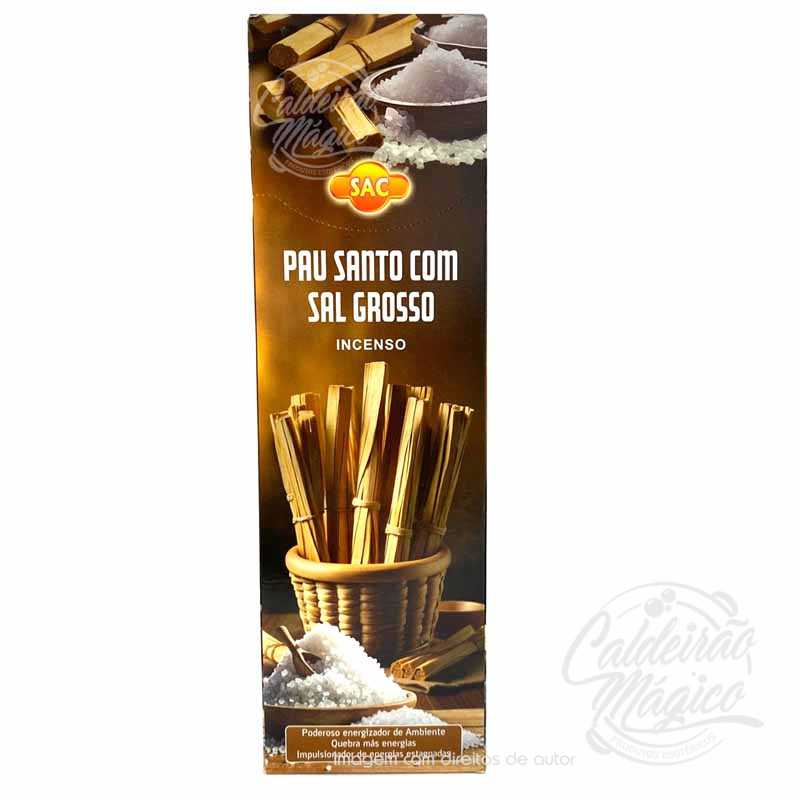 Incenso SAC Pau santo com sal Incenso SAC Pau Santo com Sal Grosso