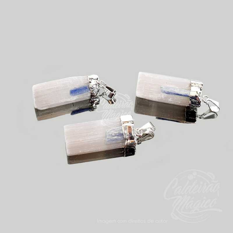 Pendente selenite com cianita Pendente selenite com cianita