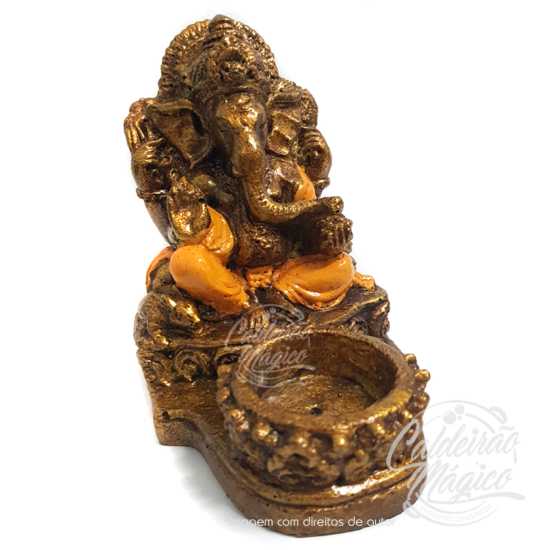Porta Vela Ganesha Laranja