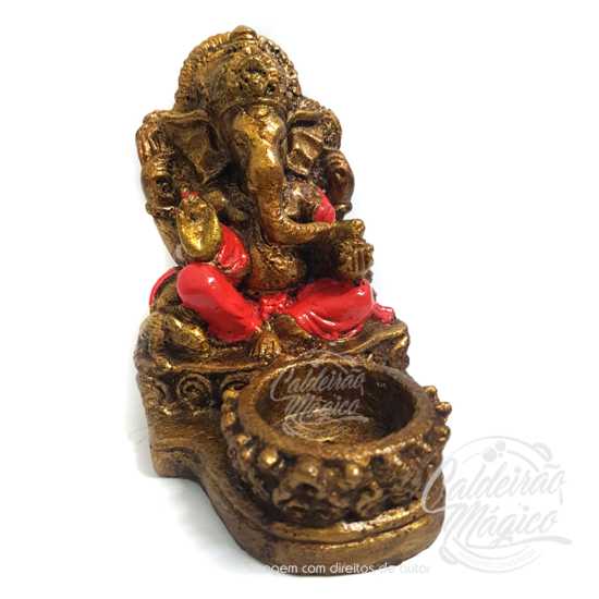 Porta Vela Ganesha Vermelho