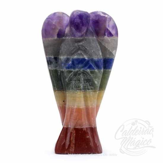 Anjo Esculpido Pedras 7 Chakras