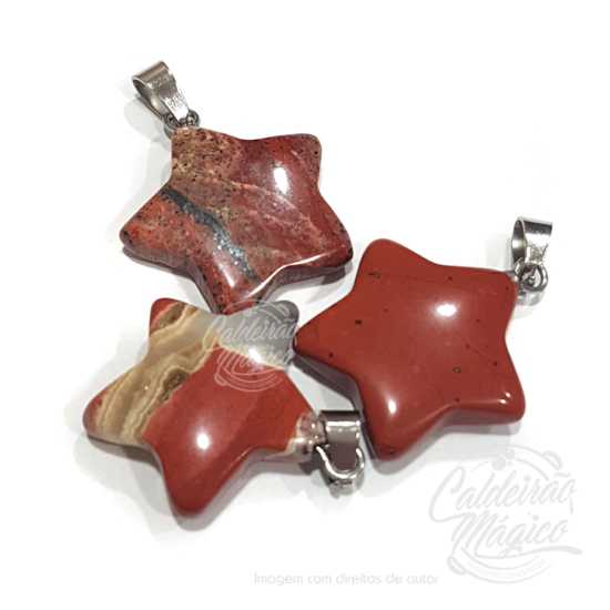 Pendente Jaspe Vermelho Estrela