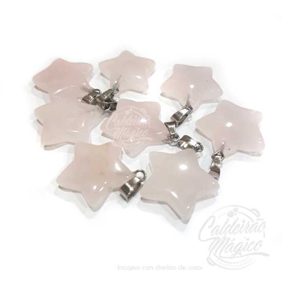 Pendente Quartzo Rosa Estrela