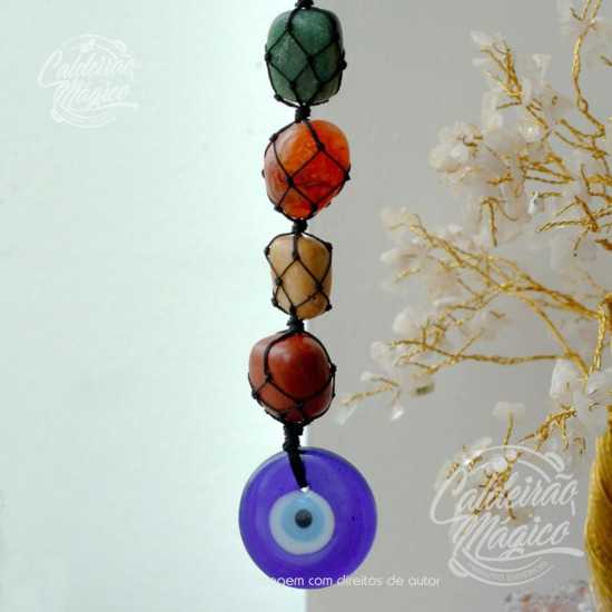 Pendente Pedras Chakras - Olho Turco
