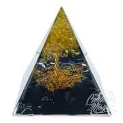 Pirâmide Orgonite Citrino e Obsidiana - Árvore da Vida