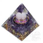 Pirâmide Orgonite Quartzo Rosa e Ametista - Mandala